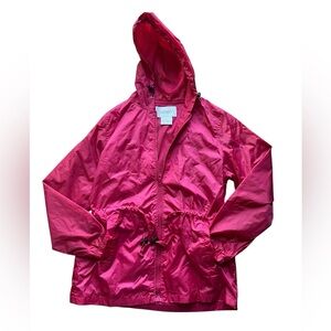 Chadwick’s women’s size large pink, fuchsia, hooded front zip windbreaker rain